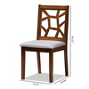 Baxton Studio Abilene Grey Upholstered and Walnut Brown Finished Dining Chair, PK2 149-8963